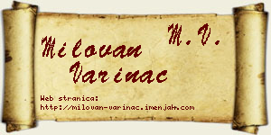 Milovan Varinac vizit kartica
